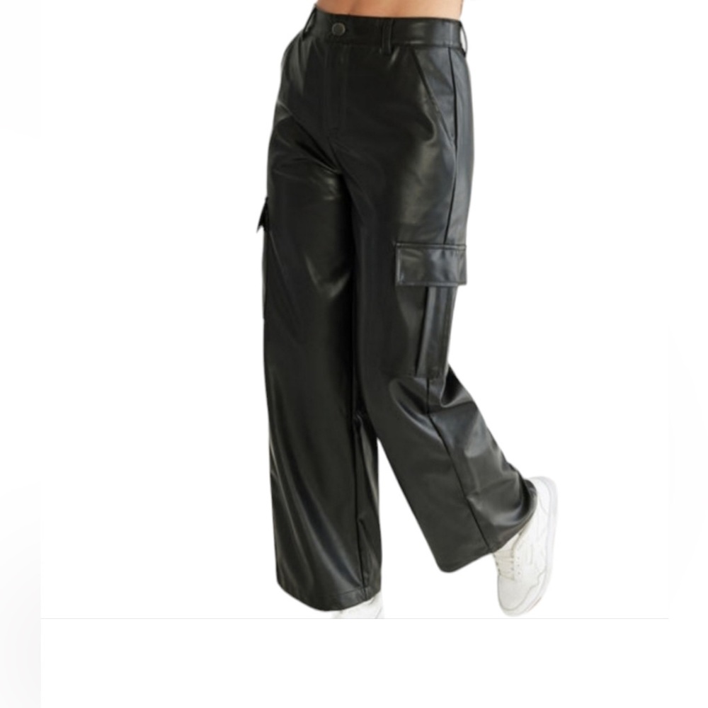 Tgla vegan leather cargo black pants 5/27
